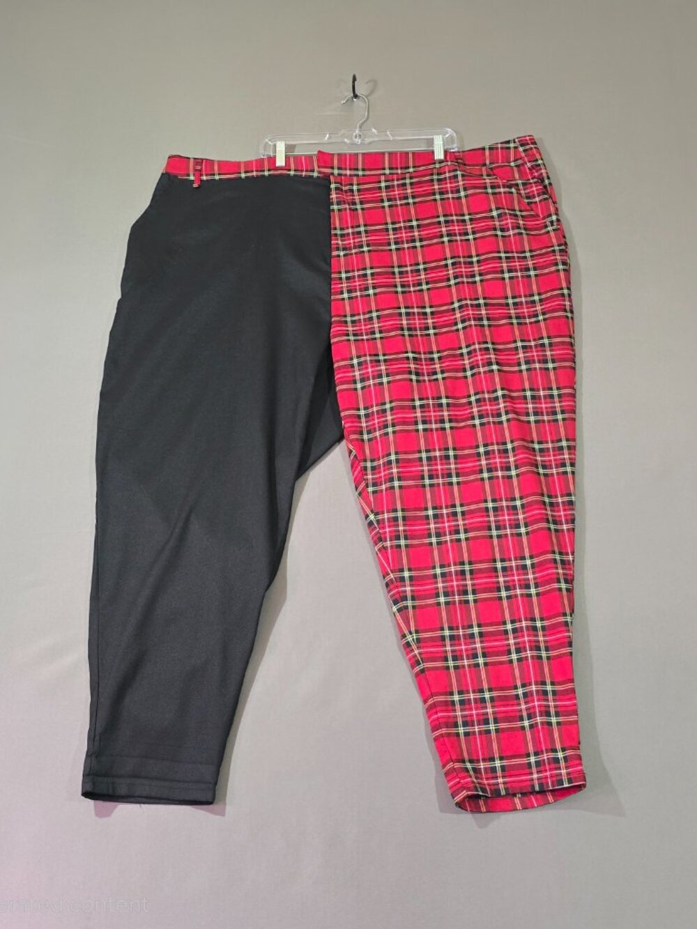 Hot Topic Split Plaid Pants Womens Plus 5 Red Tartan Black Goth Punk